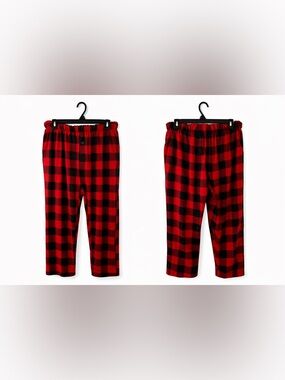 Women's Red and Black Buffalo Plaid Lounge Trousers
